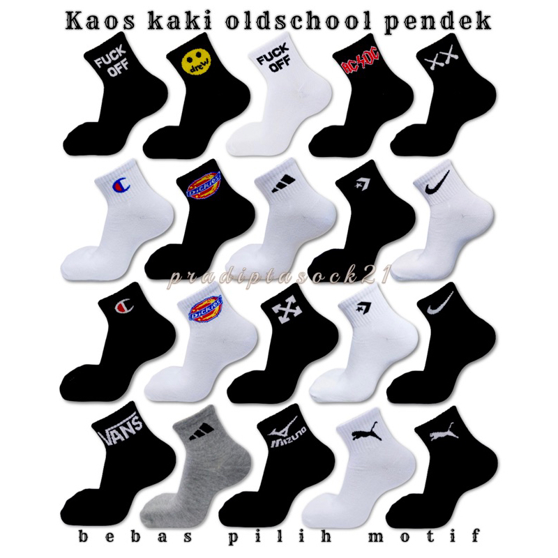 kaos kaki oldschool pendek / kaos kaki sport premium - pradiptasock21