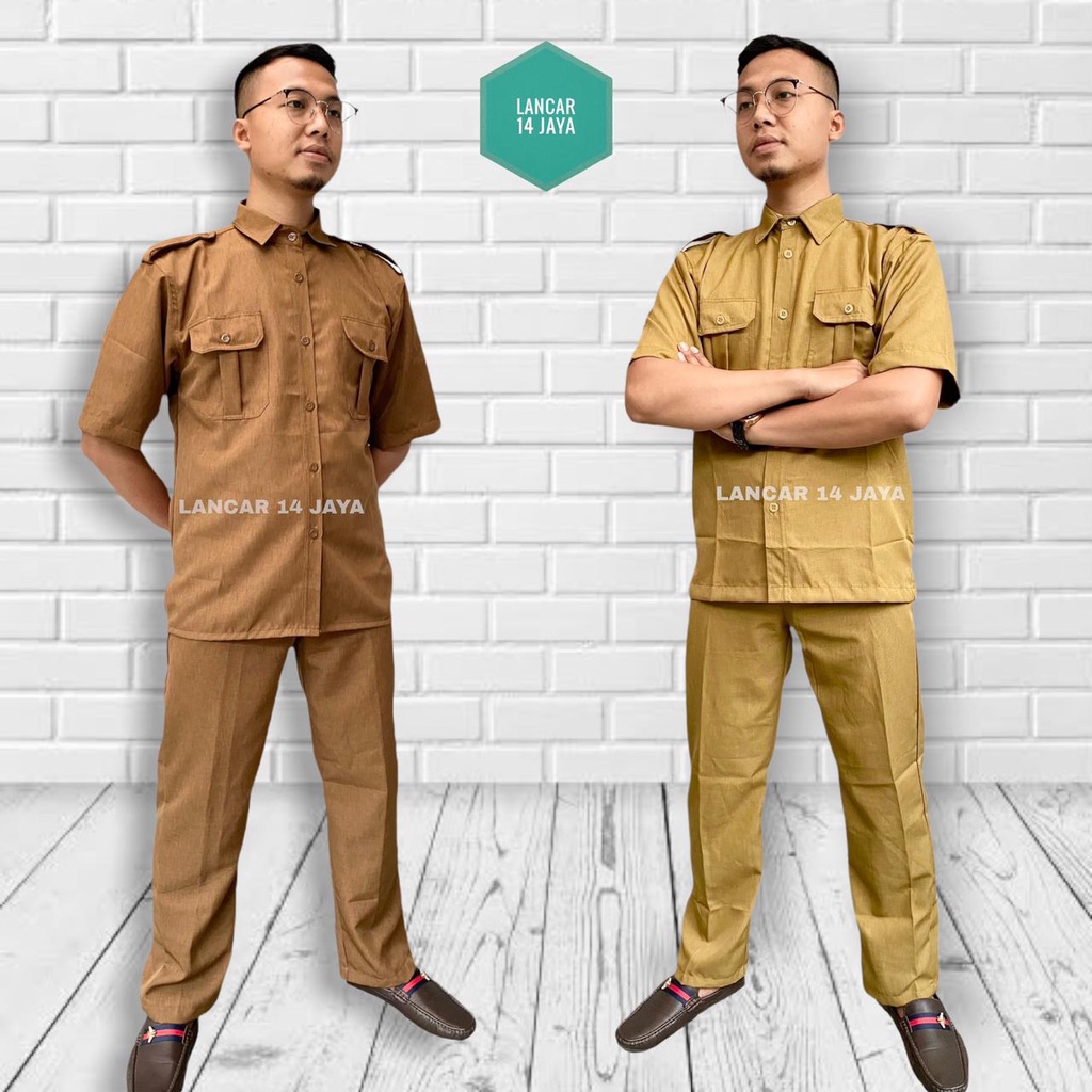 Seragam PNS Pria Khaki Setelan Baju Dinas Pemda