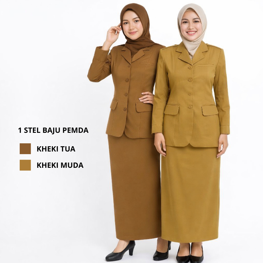 Seragam PNS Wanita Katun Adem Nyaman Khaki