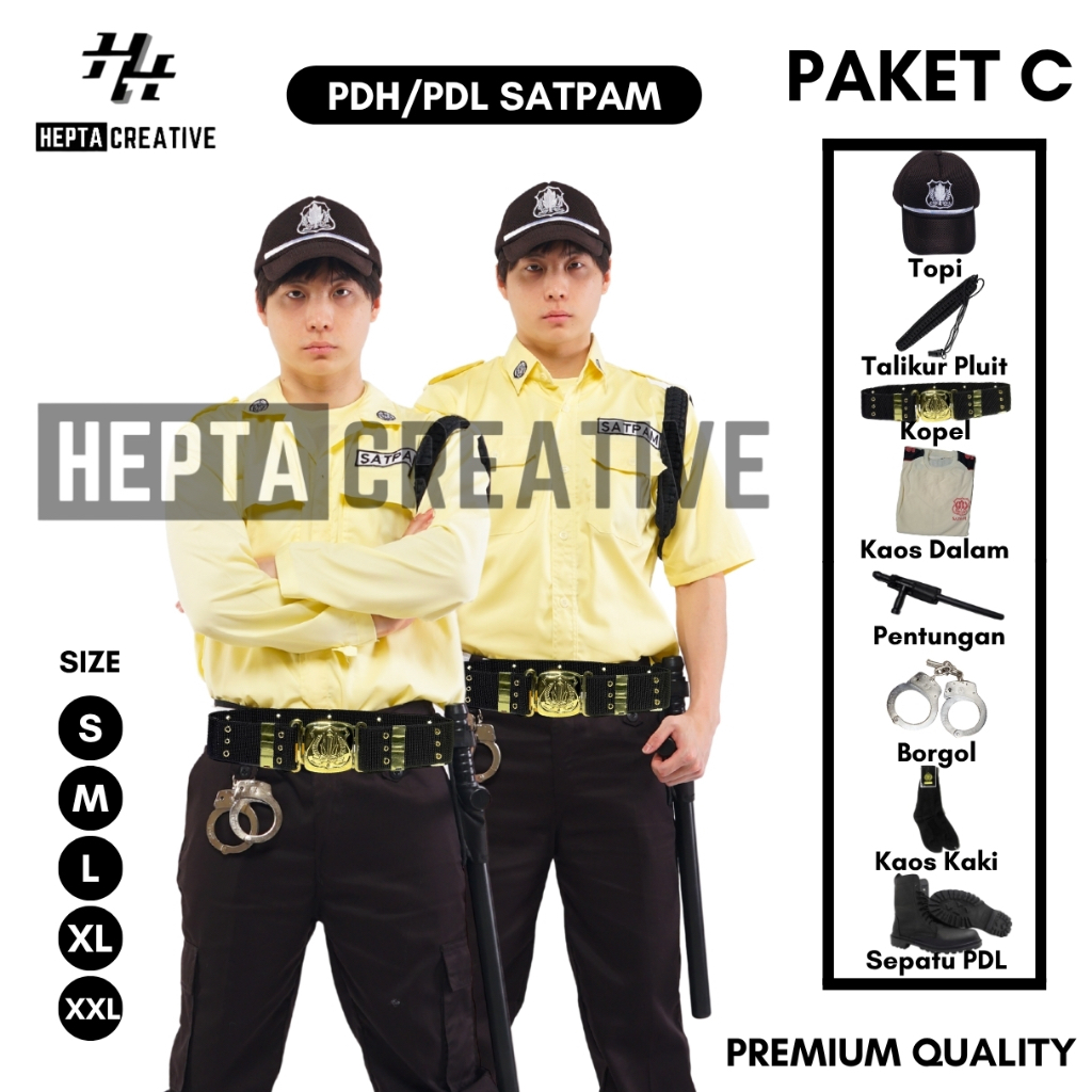 Seragam Satpam Krem Terbaru Fullset Adem Nyaman