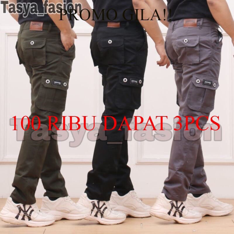 PROMO!! 100 Rb Dapat 4 Pcs YANG LAGI HITS Celana Cargo Panjang Pria Army Loreng Ufc Venum 