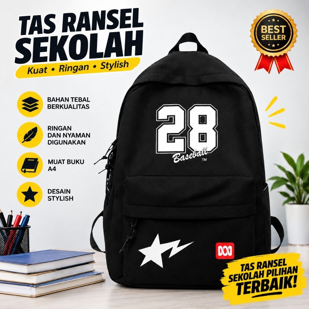 tas sekolah pria dengan motif aesthetik untuk SD /SMP bahan d300 kuat